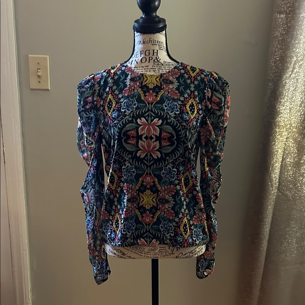 Rebecca Minkoff Multicolor Patterned Blouse Sz XS